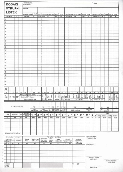 Dodací list/Výkupní list L-43