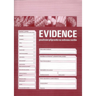Evidence přípravků - tiskopis
